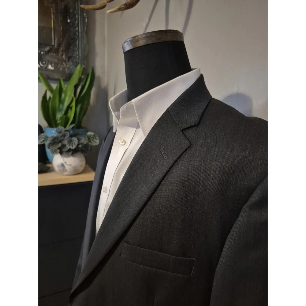 Jos A Bank Mens Tailored Fit Wool Sports Coat 44R Gray 2 Button Blazer G801